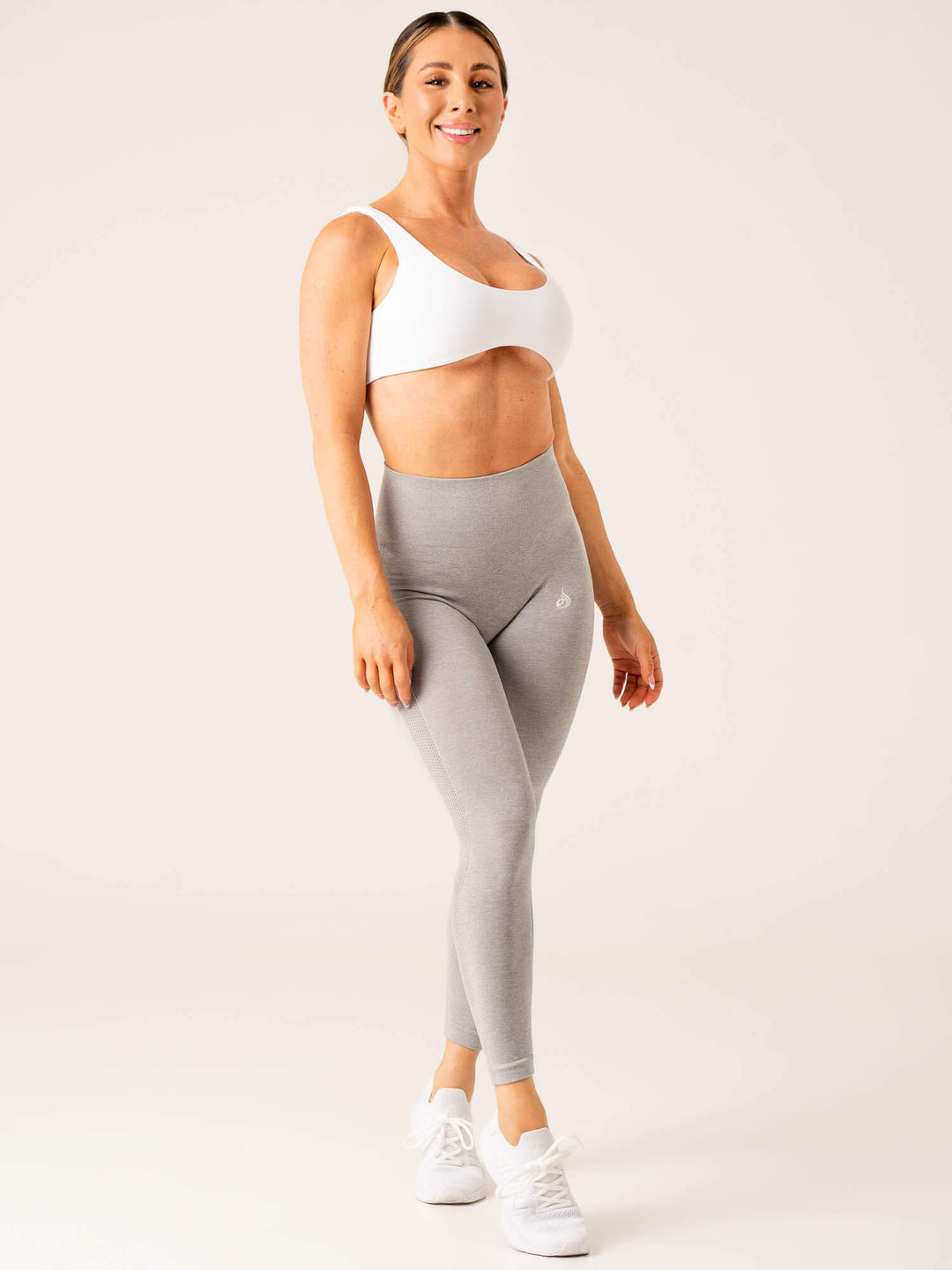 Evolve Scrunch Seamless Leggings - Light Grey Marl Clothing Ryderwear