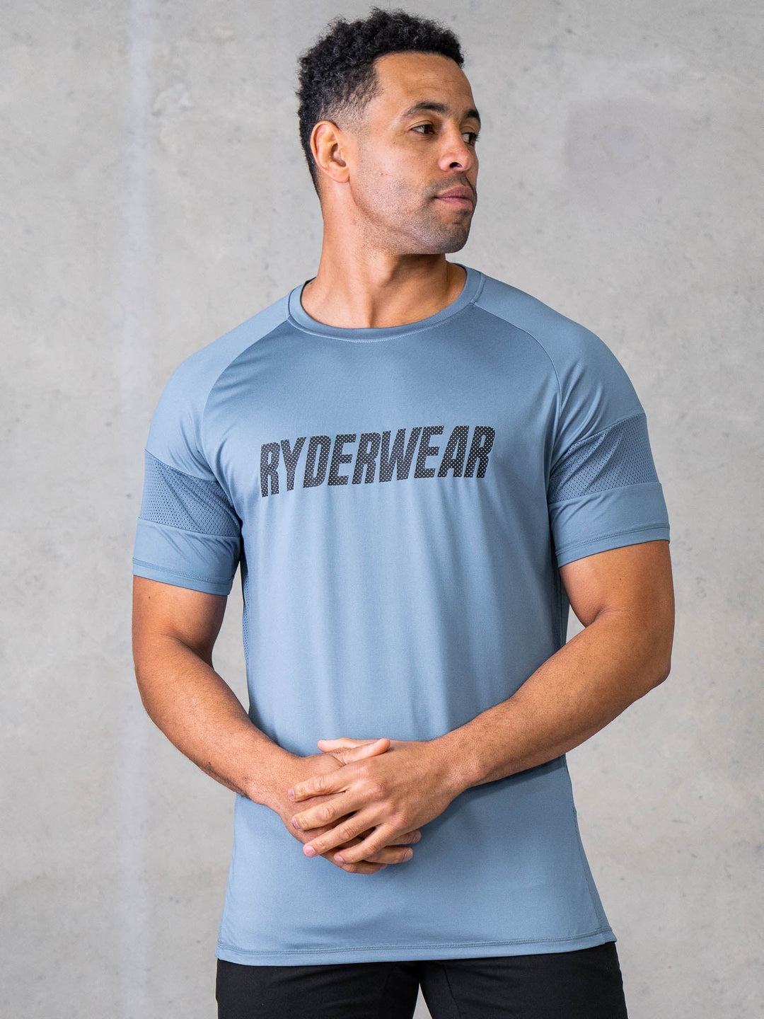 Flex Mesh T-Shirt - Indigo Blue Clothing Ryderwear 