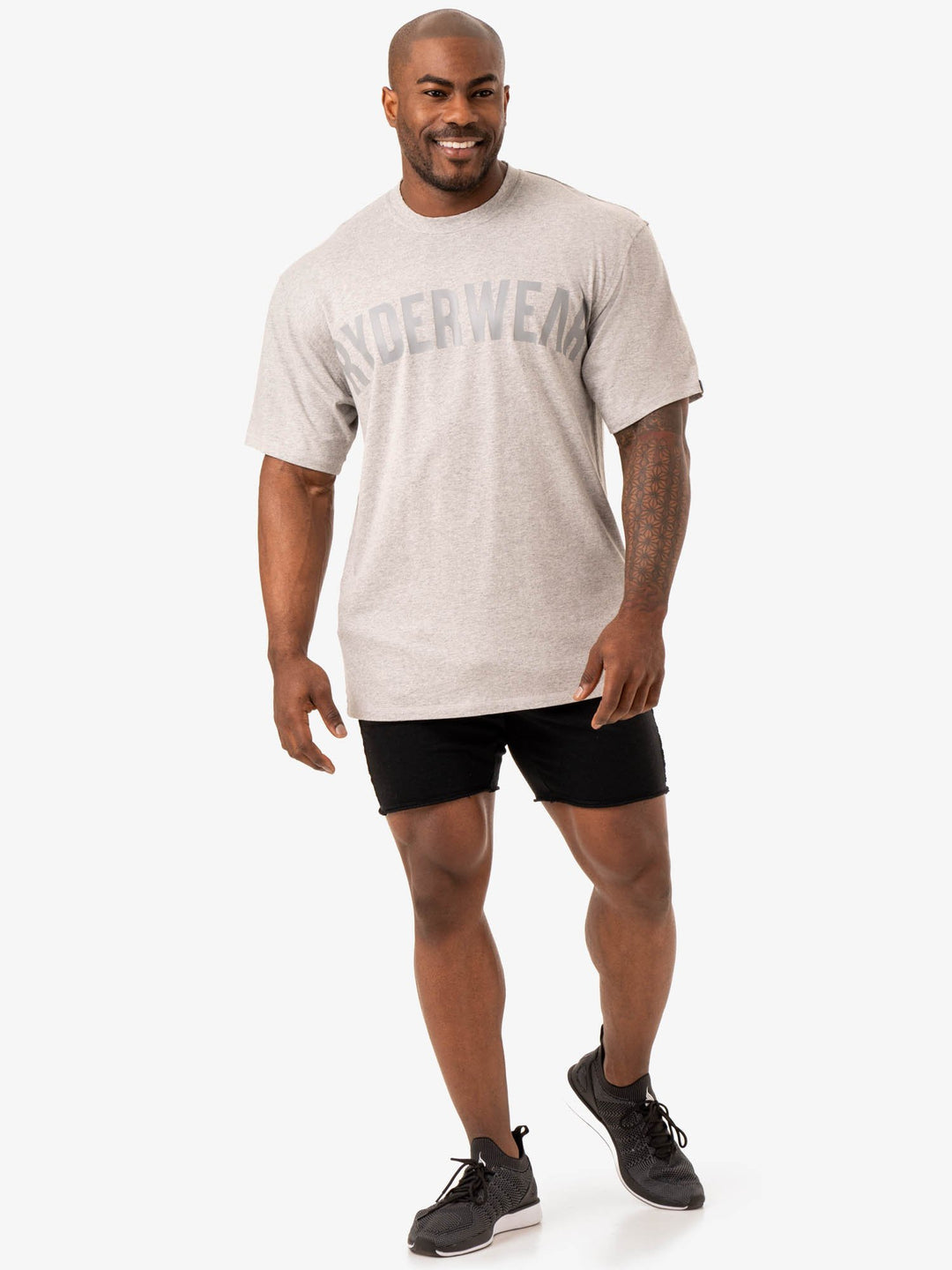 Force Oversized T-Shirt - Grey Marl Clothing Ryderwear 