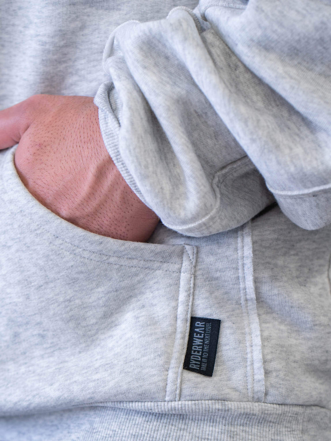 Force Pullover Hoodie - Chalk Grey Marl Clothing Ryderwear 