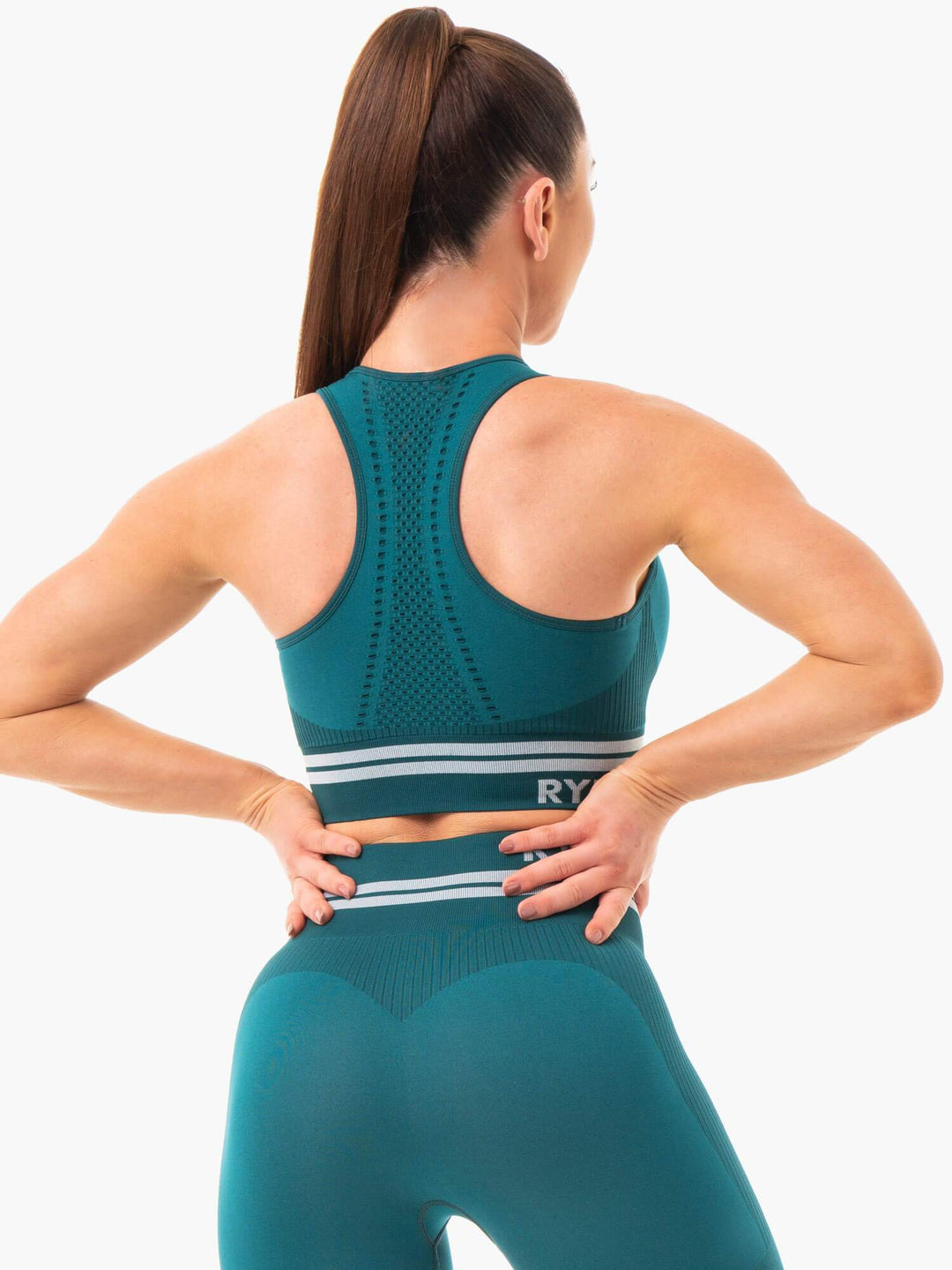 Freestyle Seamless Longline Sports Bra - Emerald Green Clothing Ryderwear