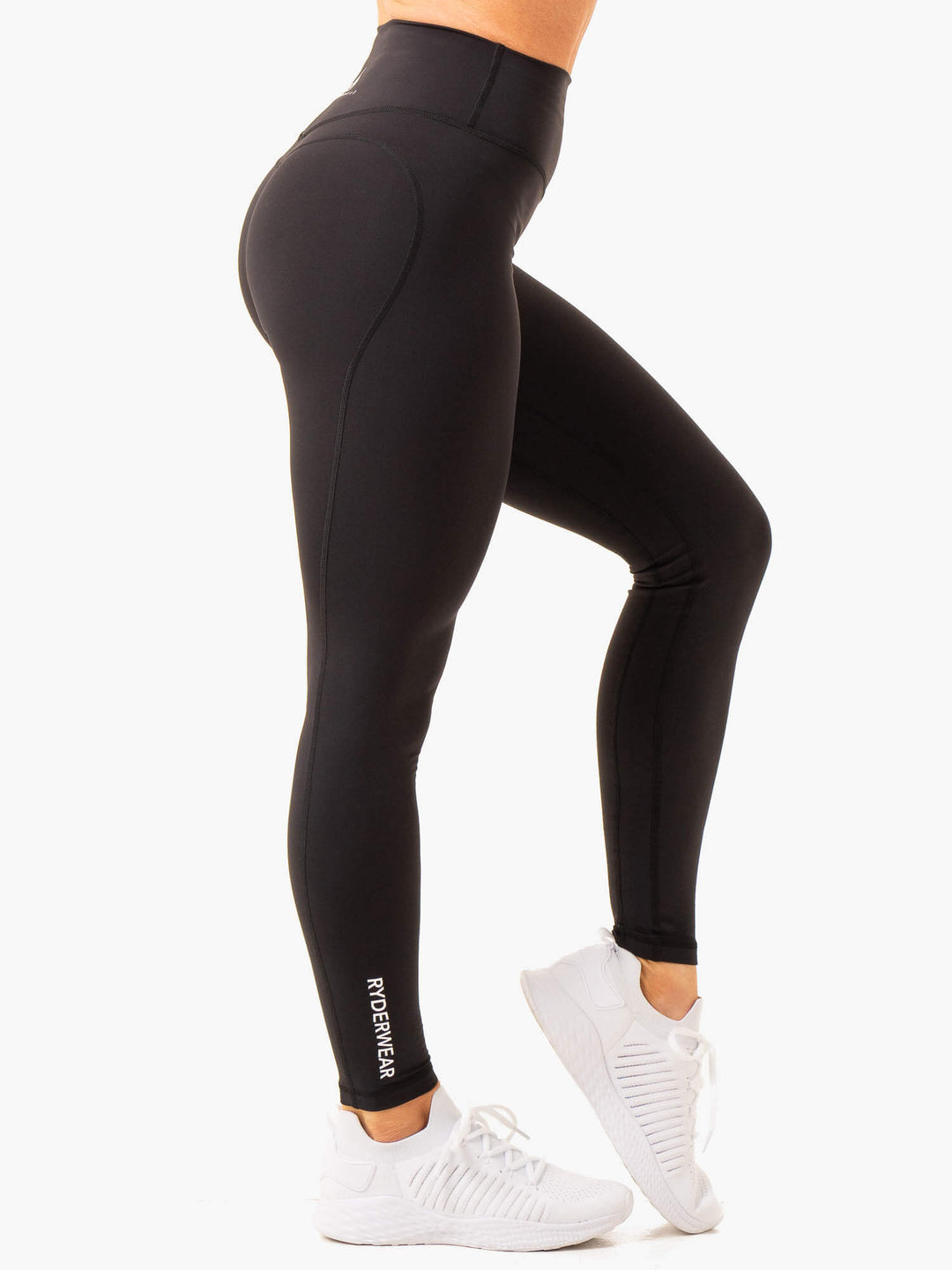 Frequency High Waisted Leggings - Black Clothing Ryderwear 