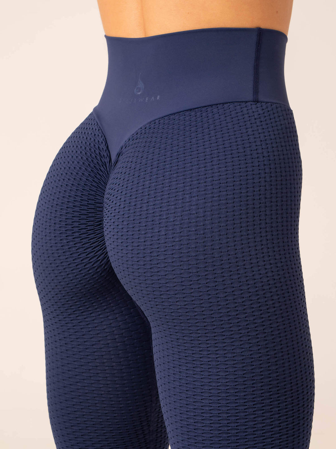Honeycomb Scrunch Seamless Leggings - Navy Clothing Ryderwear 