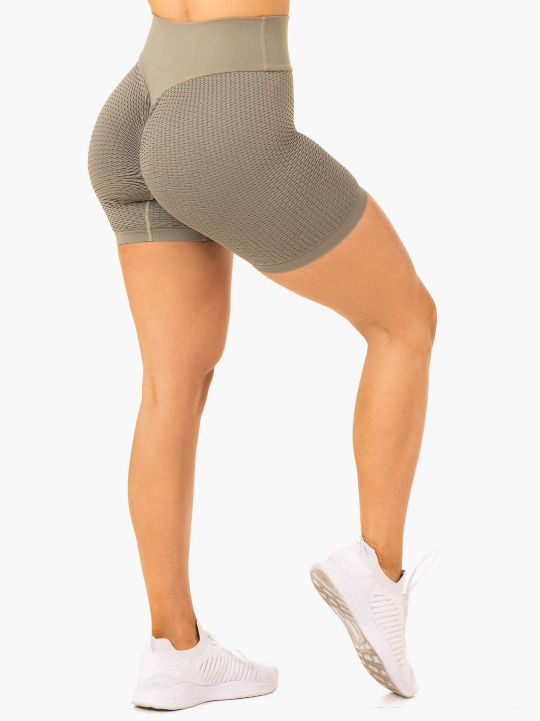 Honeycomb Scrunch Seamless Shorts - Khaki Clothing Ryderwear 