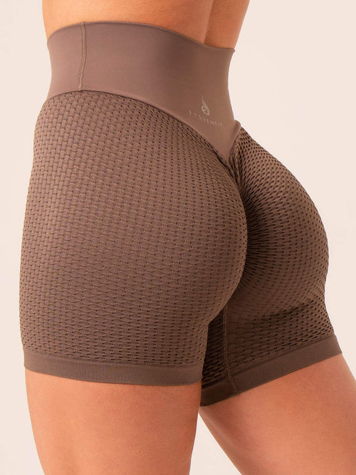 Honeycomb Scrunch Seamless Shorts Taupe