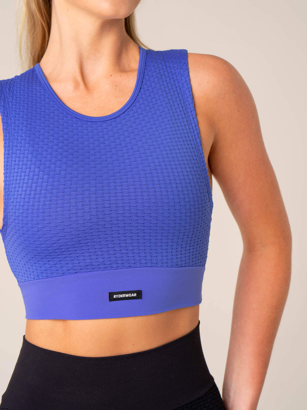 Honeycomb Seamless Tank - Cobalt Clothing Ryderwear 