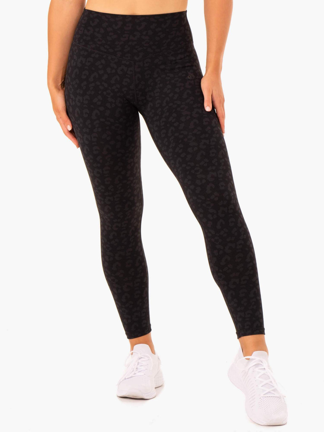 Hybrid Full Length Leggings - Black Leopard Clothing Ryderwear