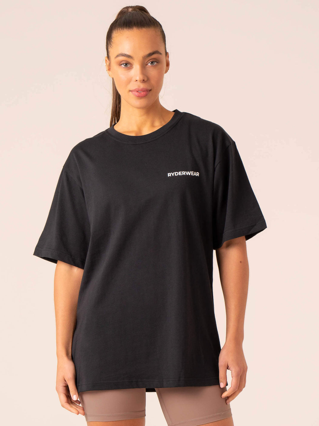 Industry Oversized T-Shirt - Black Clothing Ryderwear 