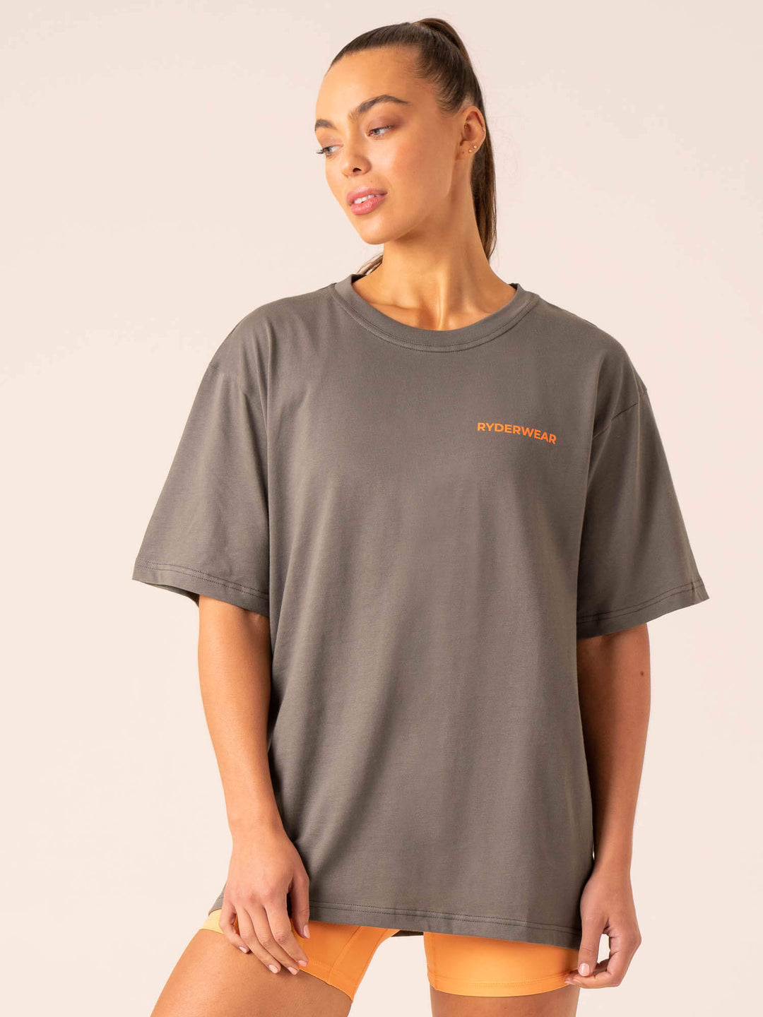Industry Oversized T-Shirt - Charcoal Clothing Ryderwear 