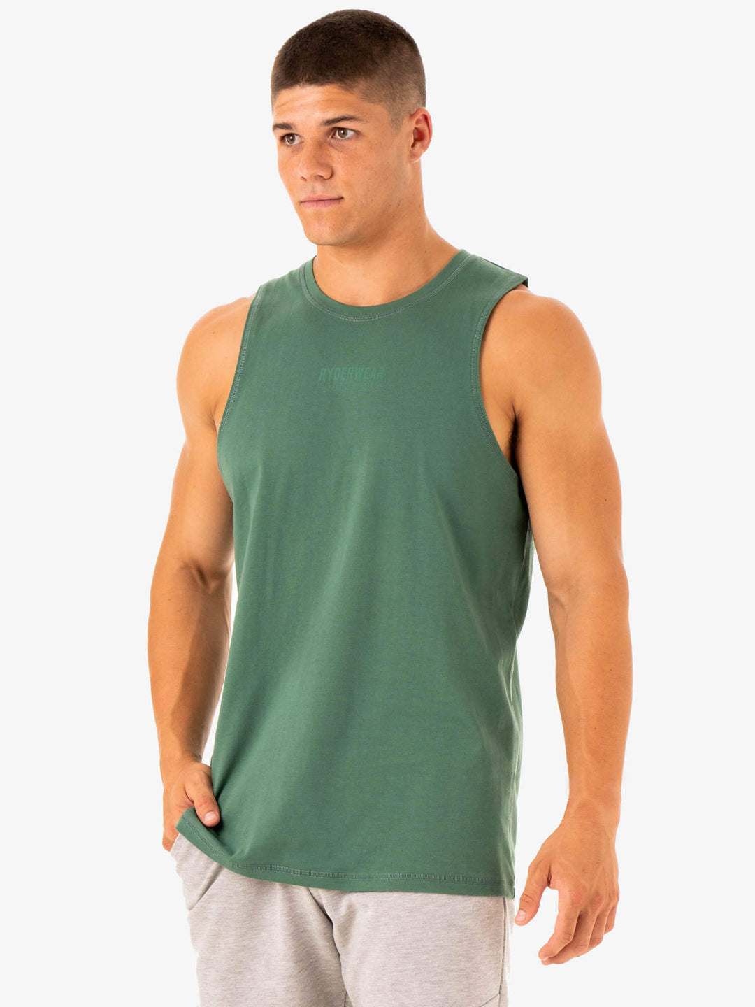 Limitless Baller Tank - Forest Green Clothing Ryderwear 