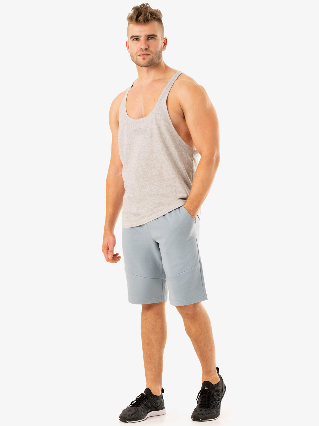 Limitless Stringer T-Back - Grey Marl Clothing Ryderwear 