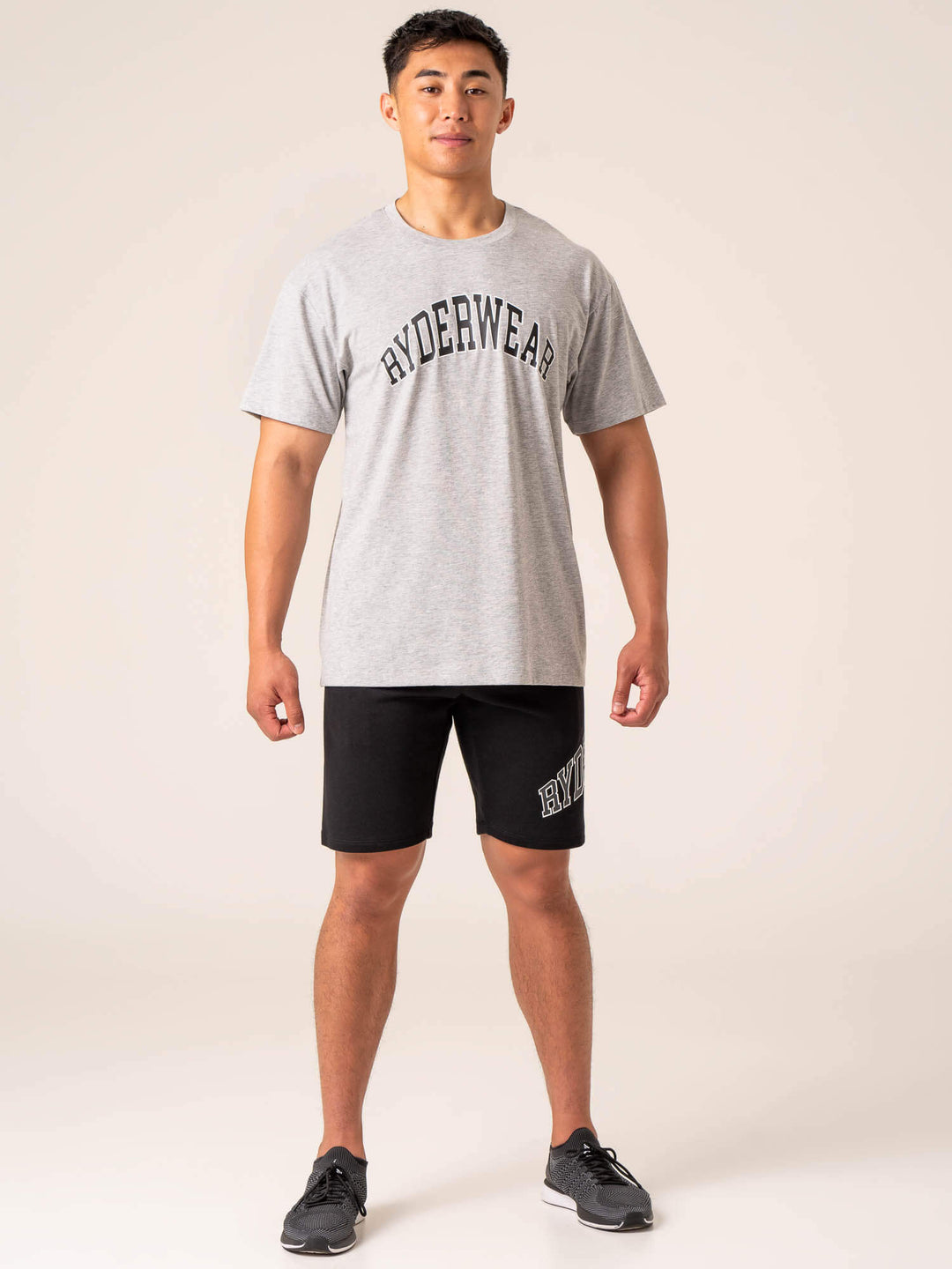 Men's Collegiate T-Shirt - Grey Marl Clothing Ryderwear 