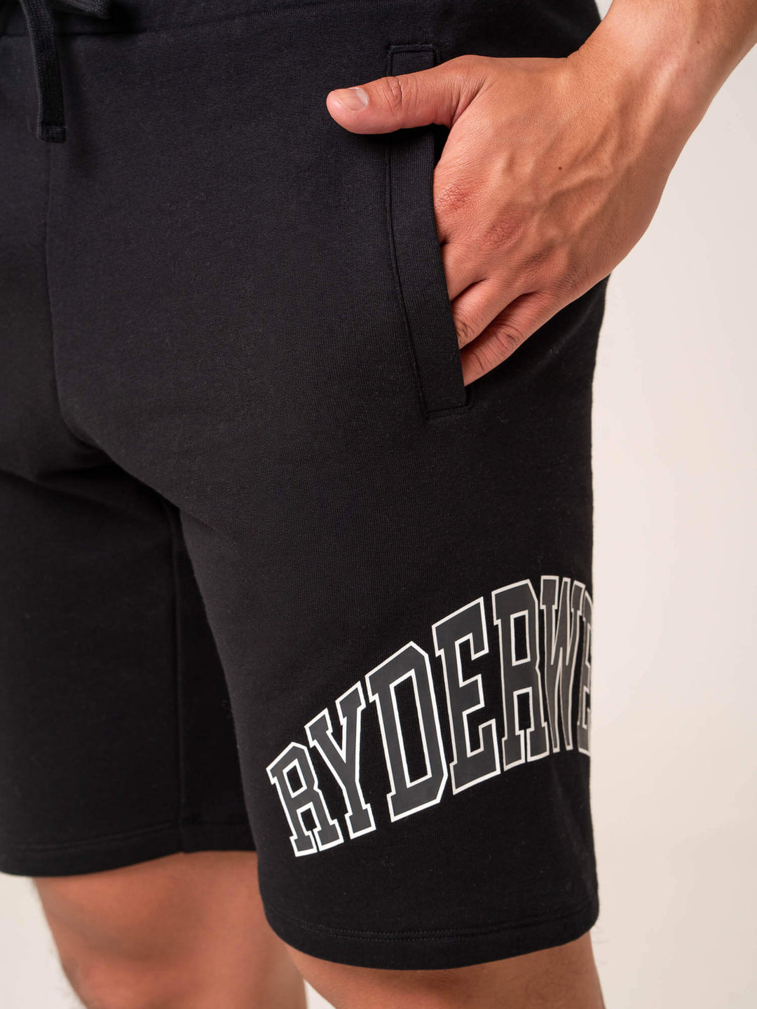Men's Collegiate Track Short - Black Clothing Ryderwear 