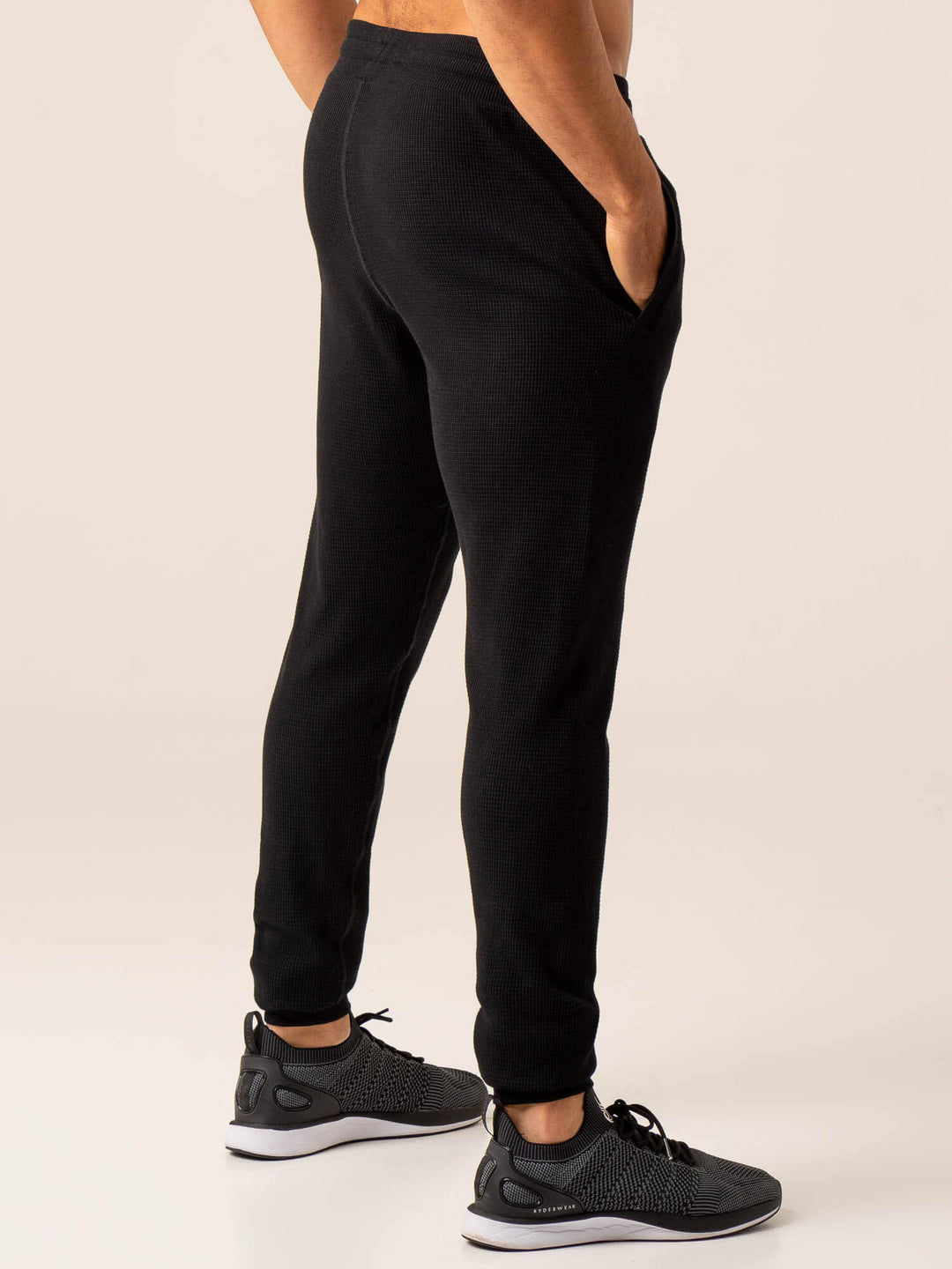 Men's Waffle Lounge Pants - Black Clothing Ryderwear