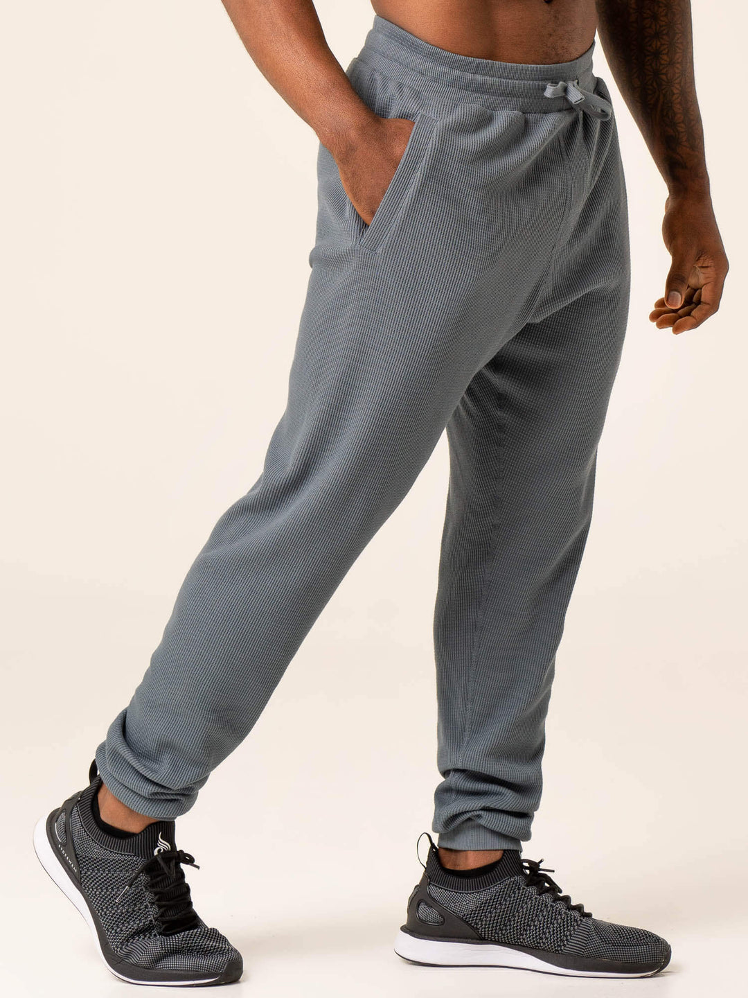 Men's Waffle Lounge Pants - Steel Blue Clothing Ryderwear 