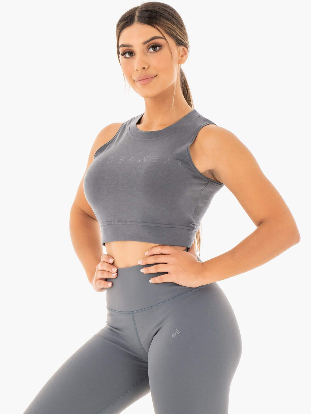 Motion Crop Top - Charcoal Clothing Ryderwear 