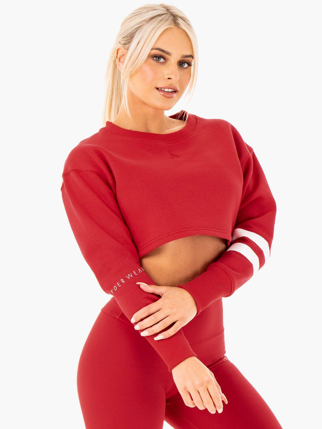 Motion Cropped Sweater - Red Clothing Ryderwear 