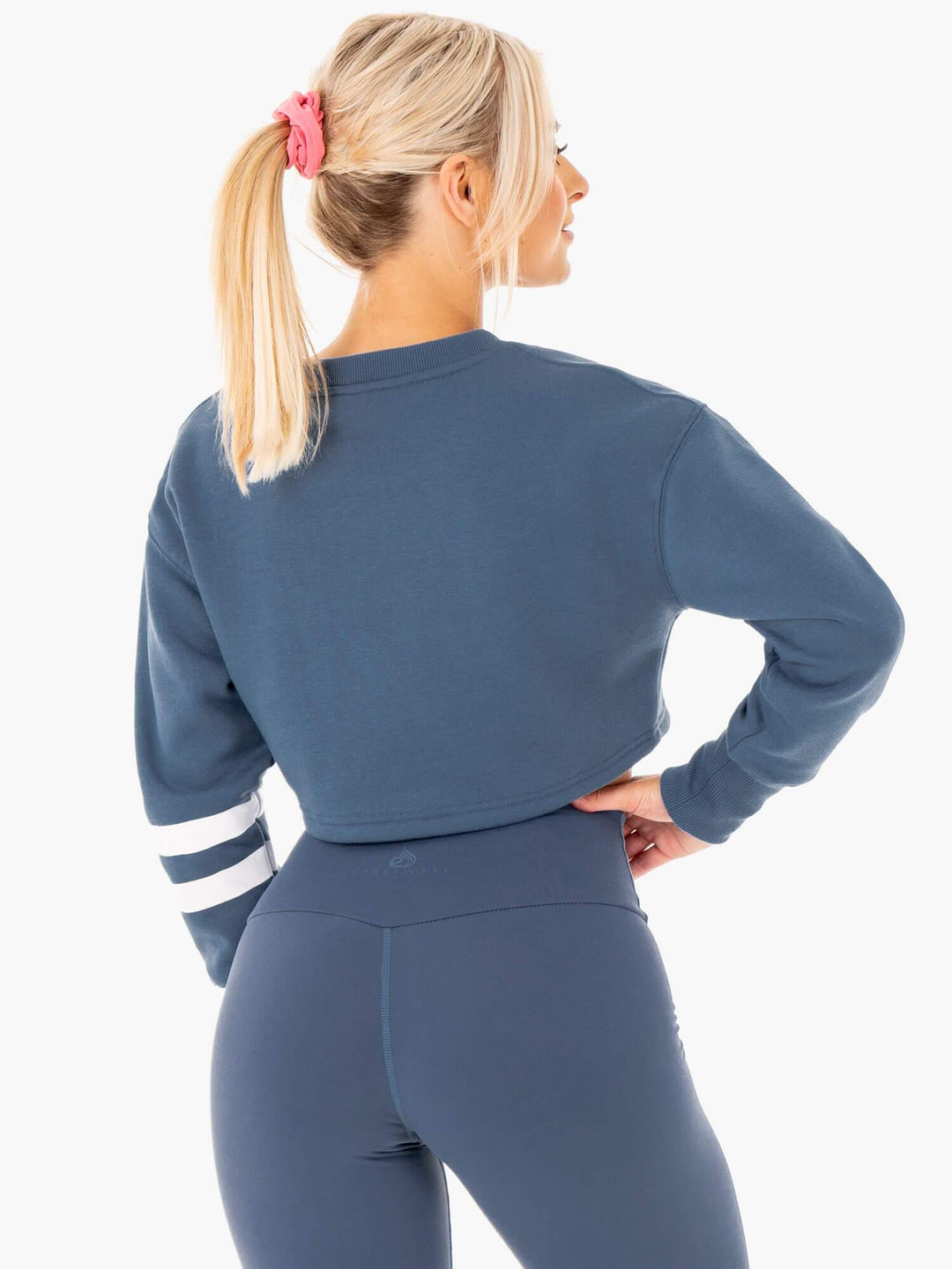 Motion Cropped Sweater - Steel Blue Clothing Ryderwear 