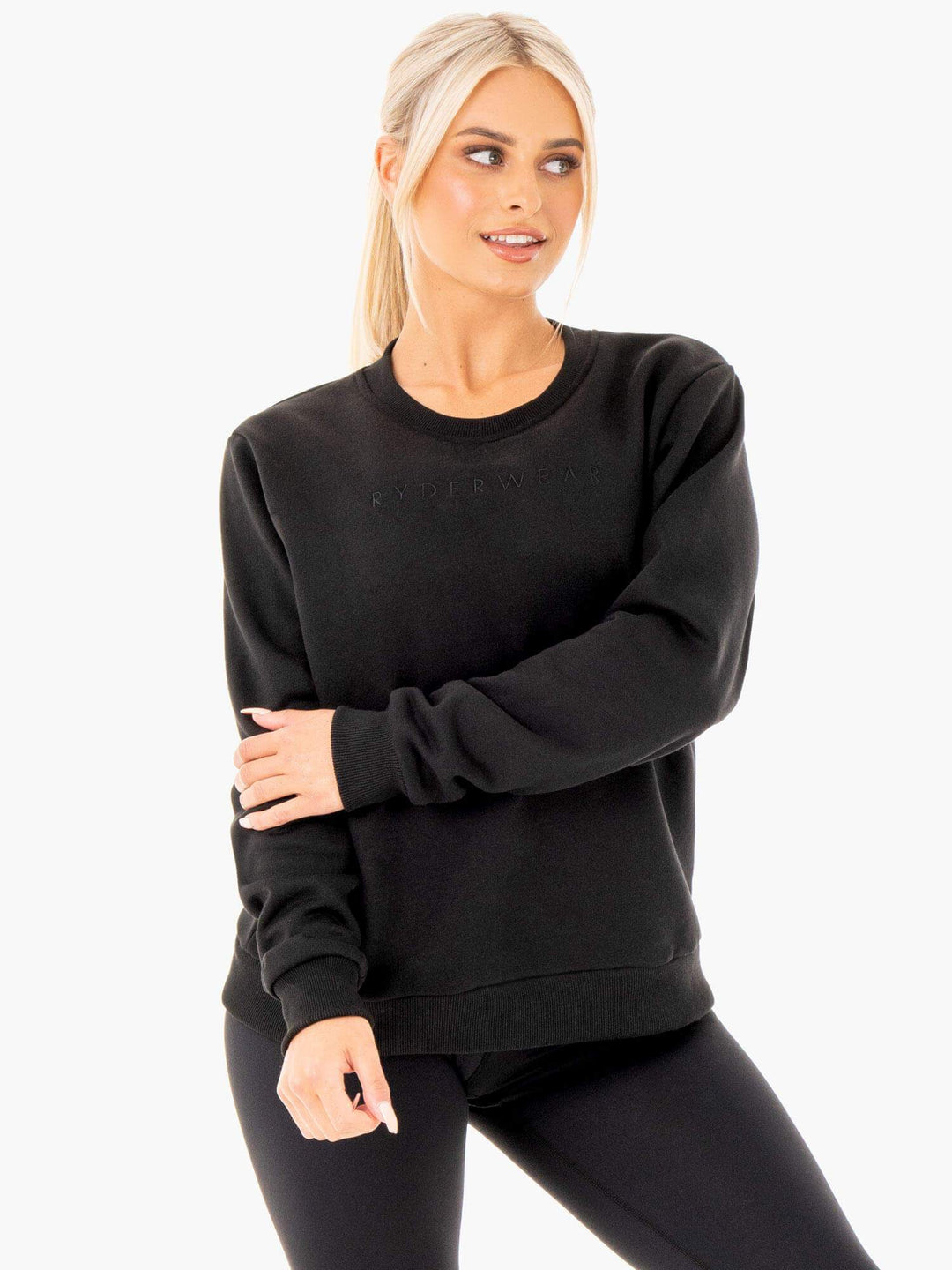 Motion Oversized Sweater - Black Clothing Ryderwear 