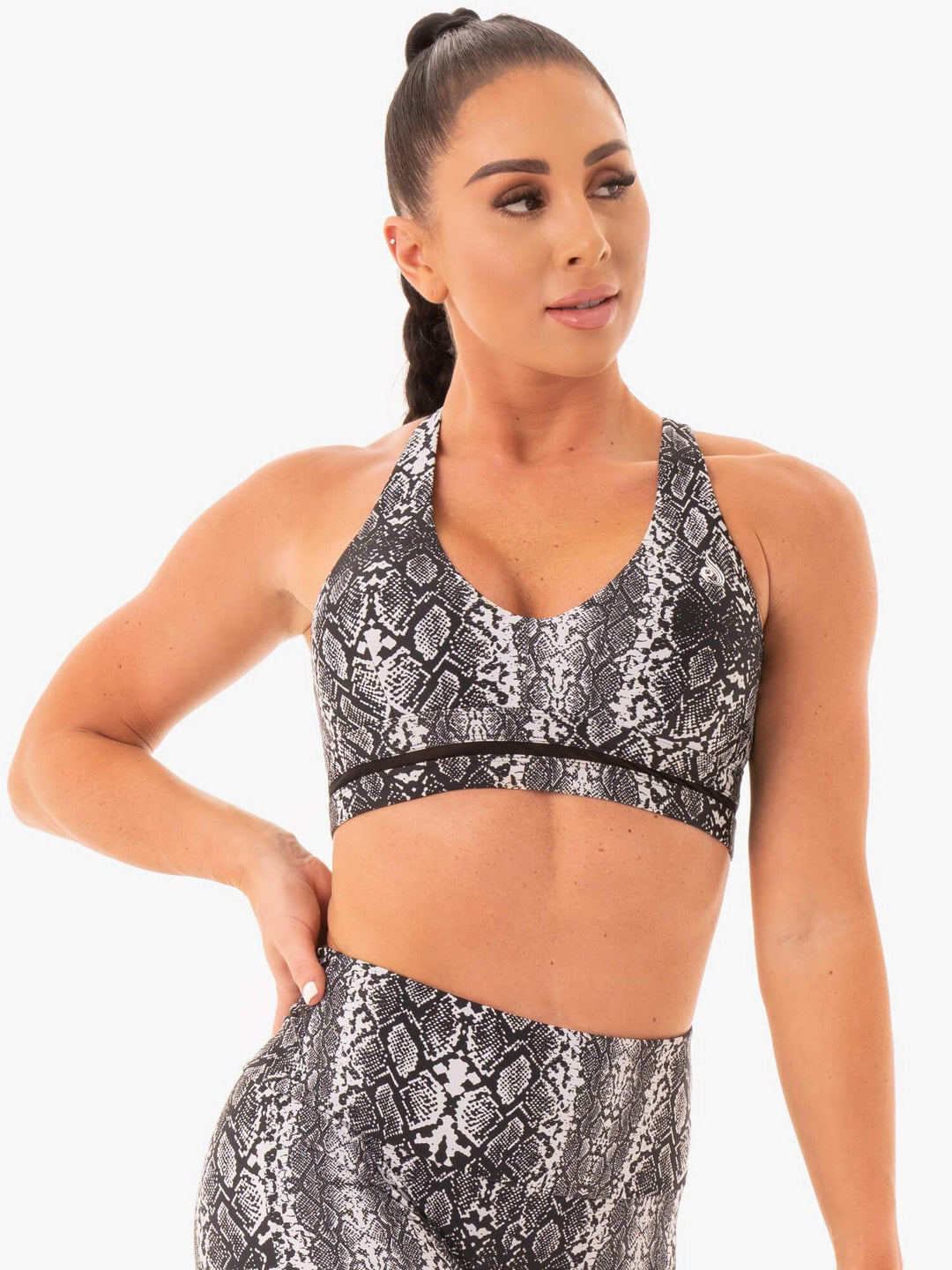 NEM X RW Sports Bra - White Snake Clothing Ryderwear