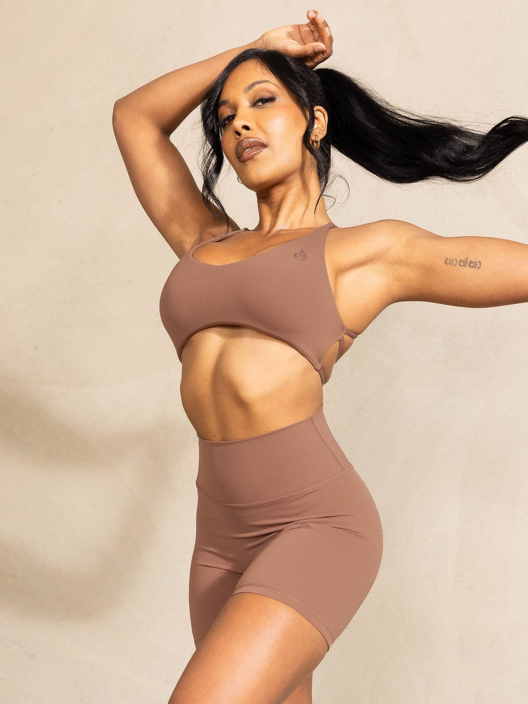 NKD Embody Sports Crop - Mocha Clothing Ryderwear