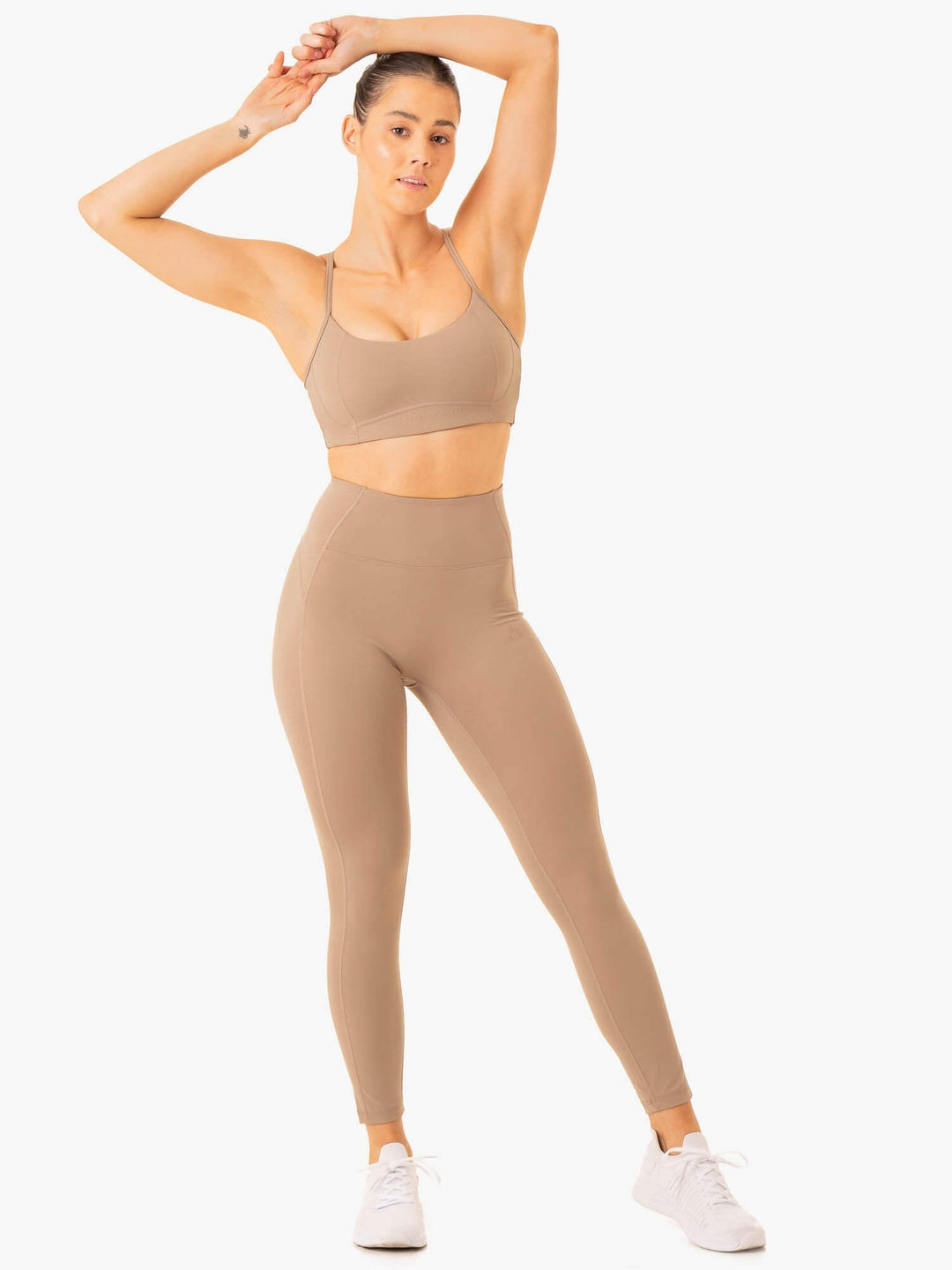 NKD Frame High Waisted Leggings - Latte Clothing Ryderwear