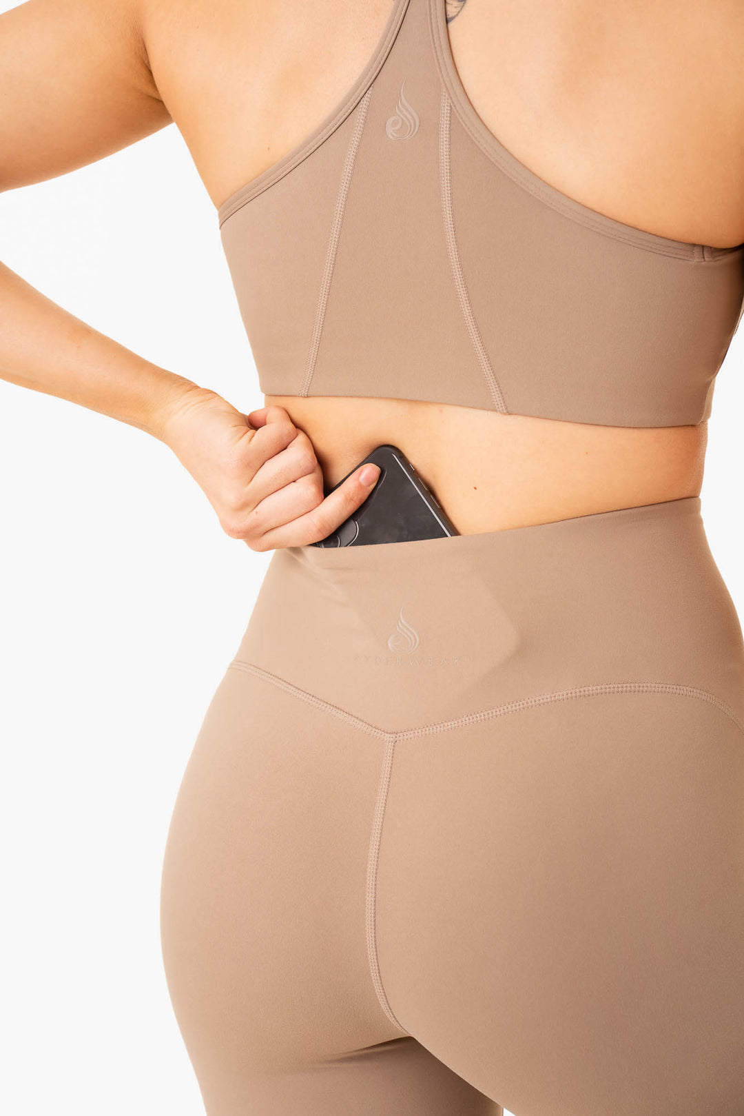 NKD Frame High Waisted Leggings - Latte Clothing Ryderwear