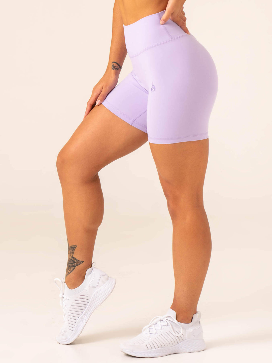 NKD High Waisted Scrunch Shorts - Lavender Clothing Ryderwear