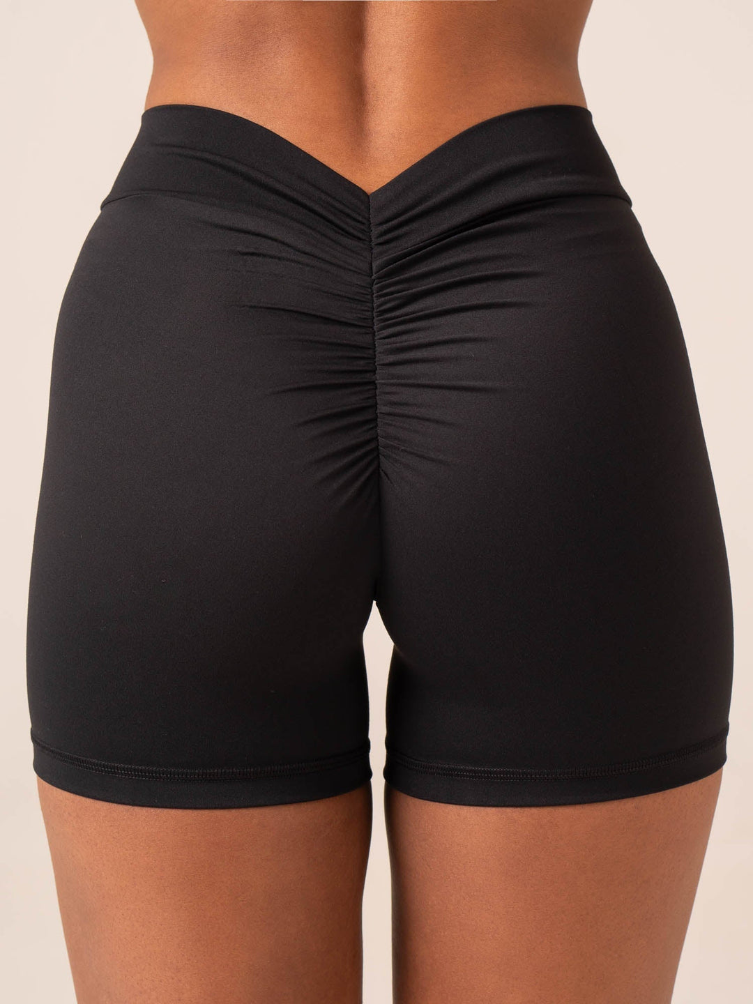 NKD V Scrunch Shorts - Black Clothing Ryderwear 