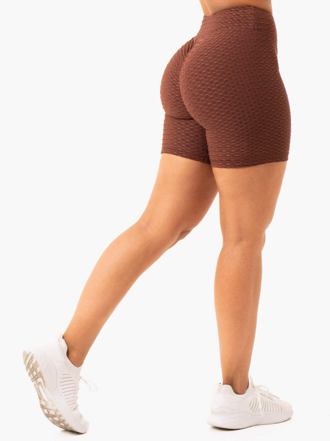 Optic Scrunch Bum Shorts - Chocolate Clothing Ryderwear 