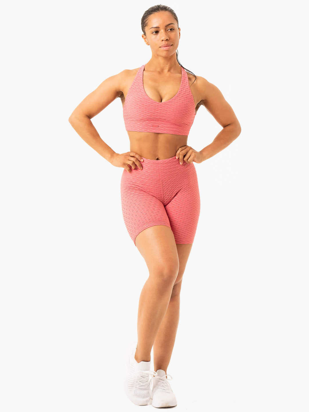 Optic Scrunch Bum Shorts - Lipstick Pink Clothing Ryderwear 