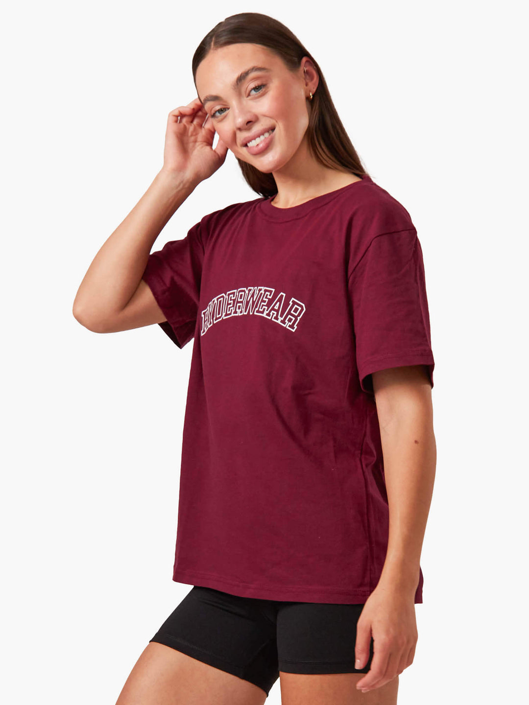 Oversized T-Shirt - Maroon Clothing Ryderwear 