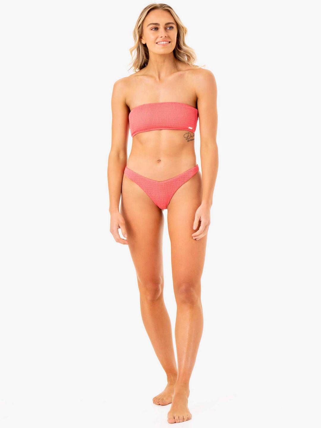 Paradise Bandeau Bikini Top - Coral Clothing Ryderwear 