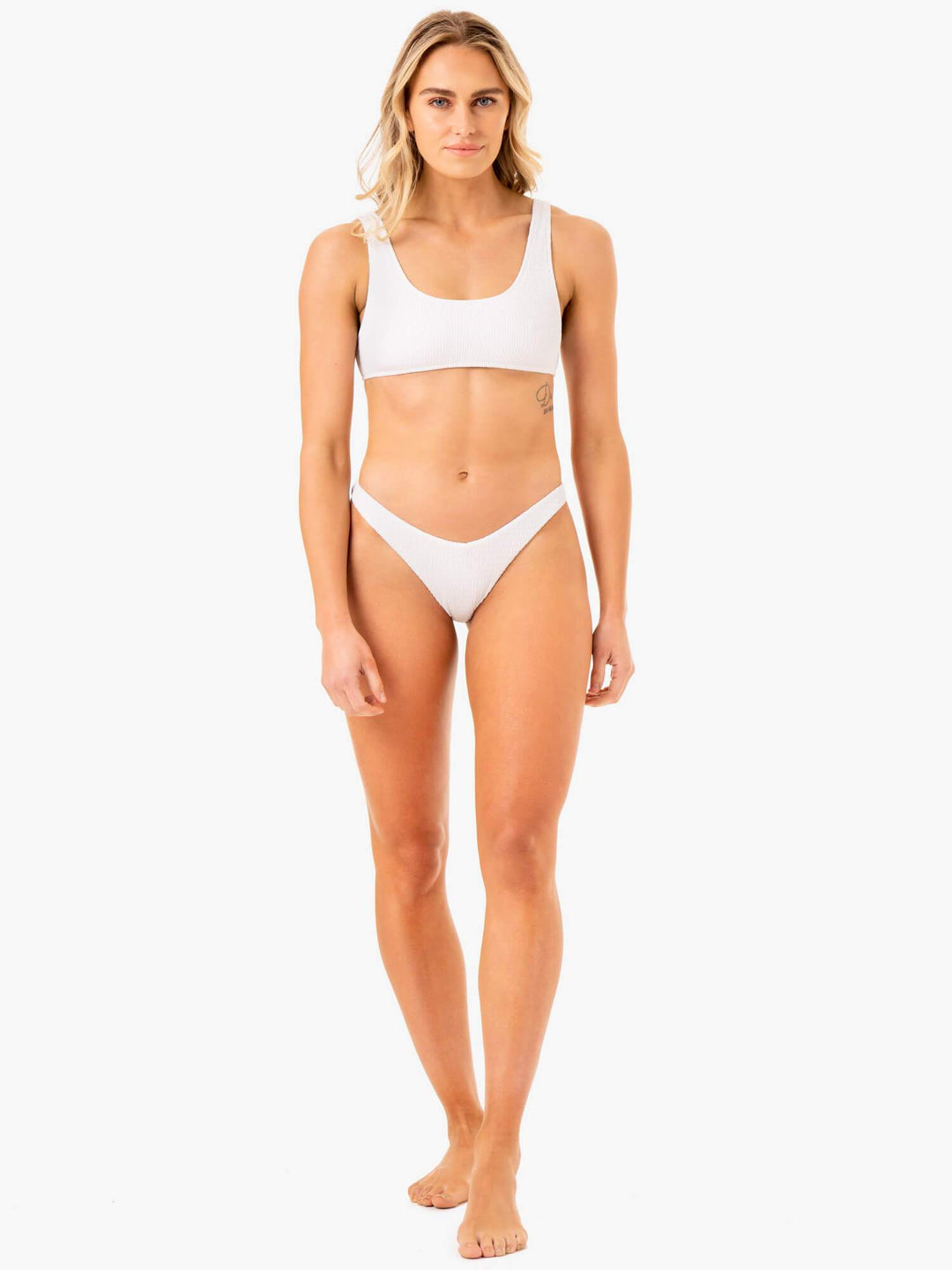 Paradise Scoop Bikini Top - White Clothing Ryderwear 
