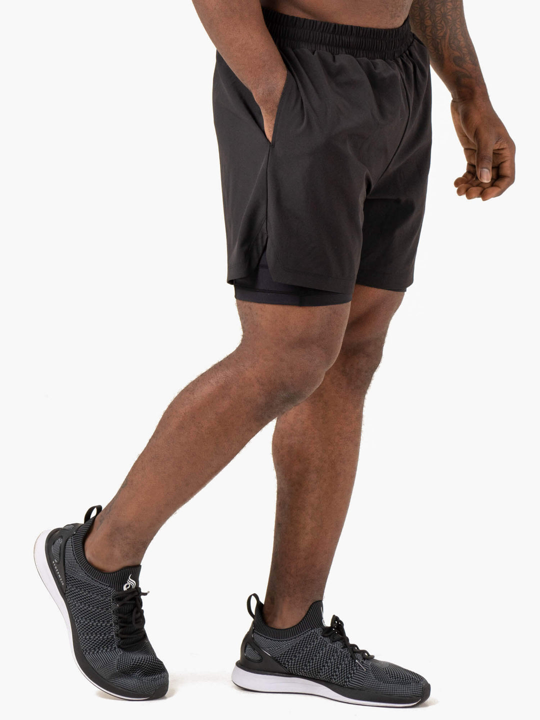 Pursuit 2 In 1 Training Shorts - Black Clothing Ryderwear 