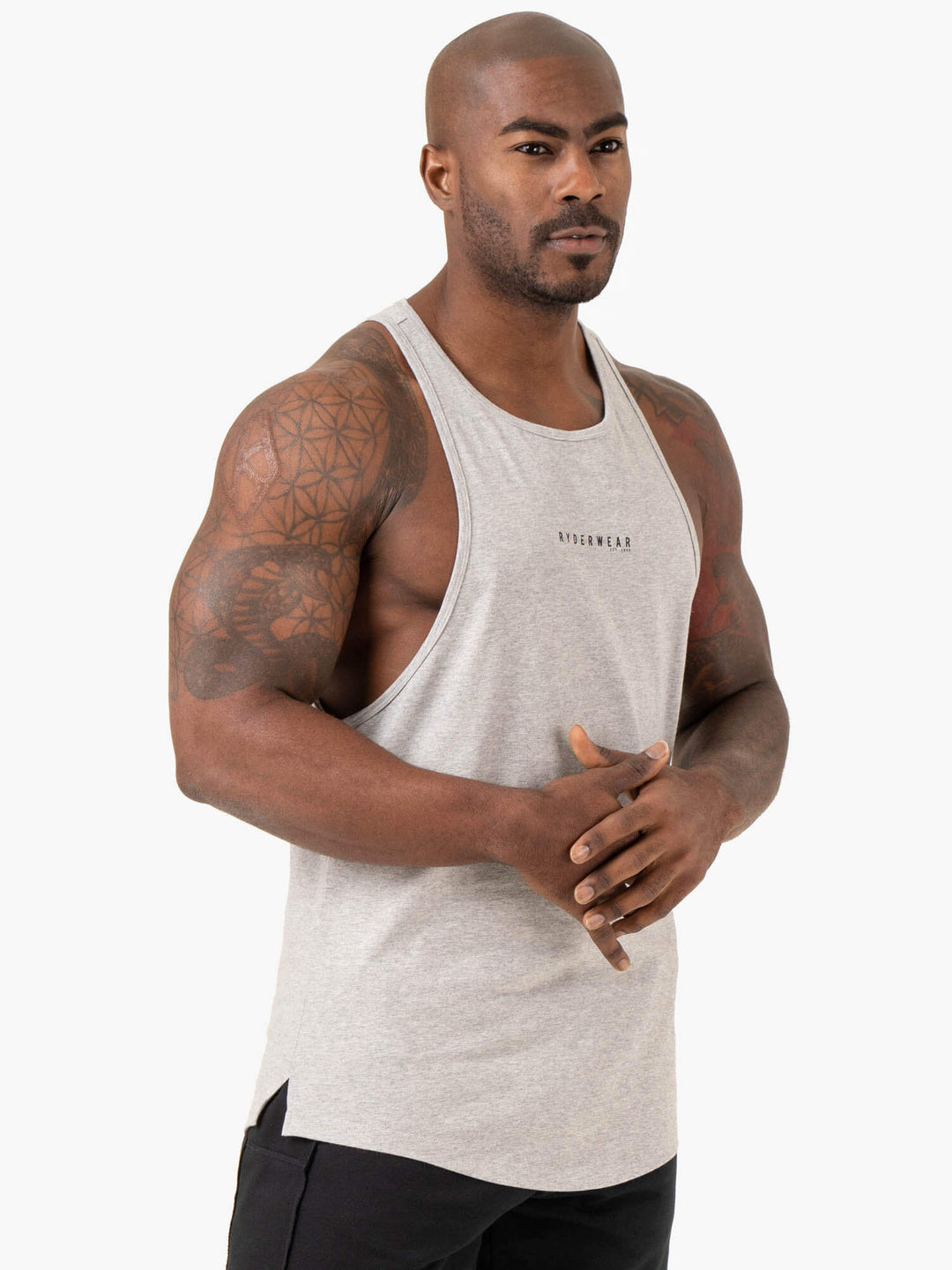 Pursuit Baller Tank - Light Grey Marl Clothing Ryderwear 