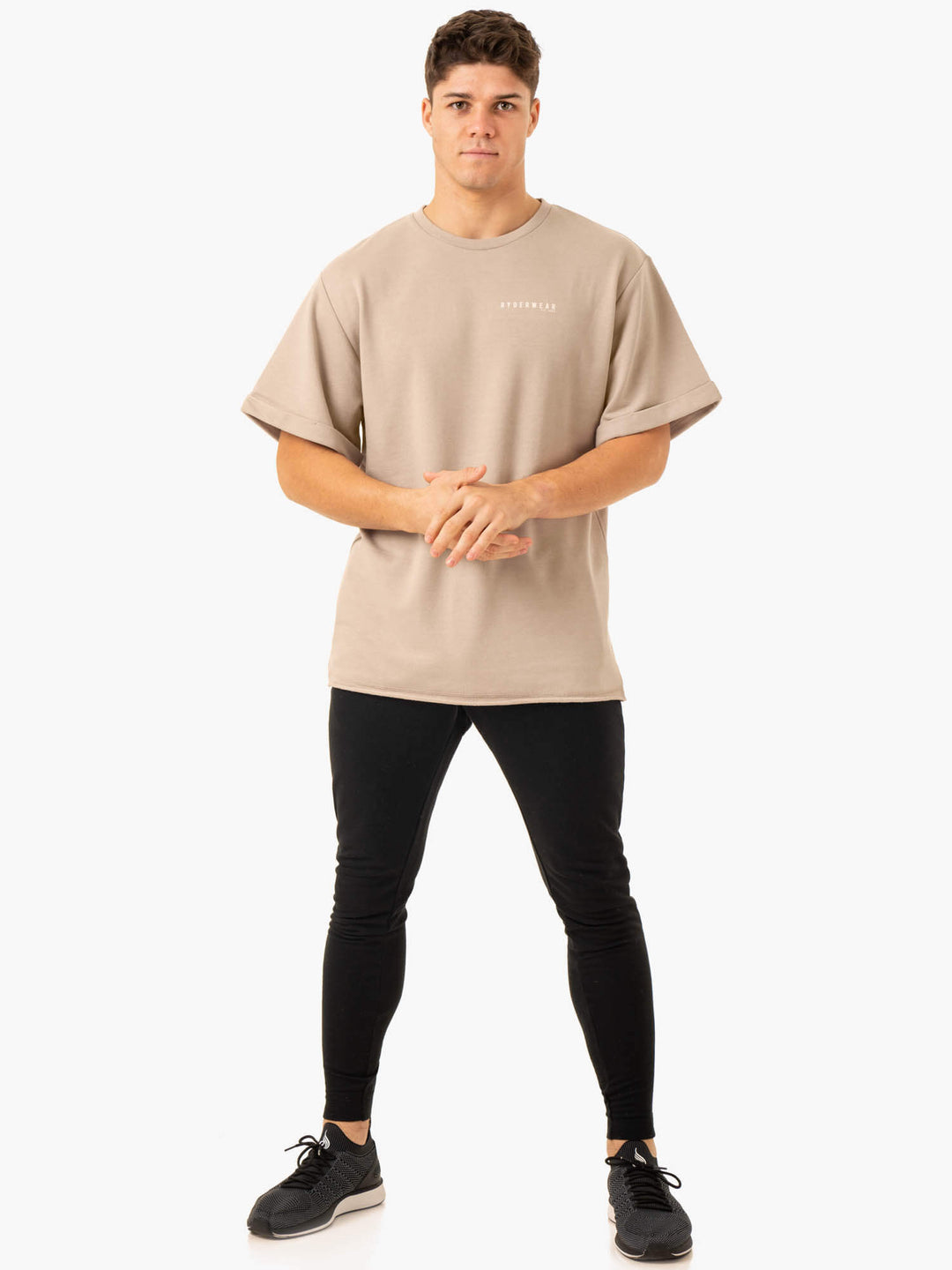Pursuit Oversized Fleece T-Shirt - Sand Clothing Ryderwear 