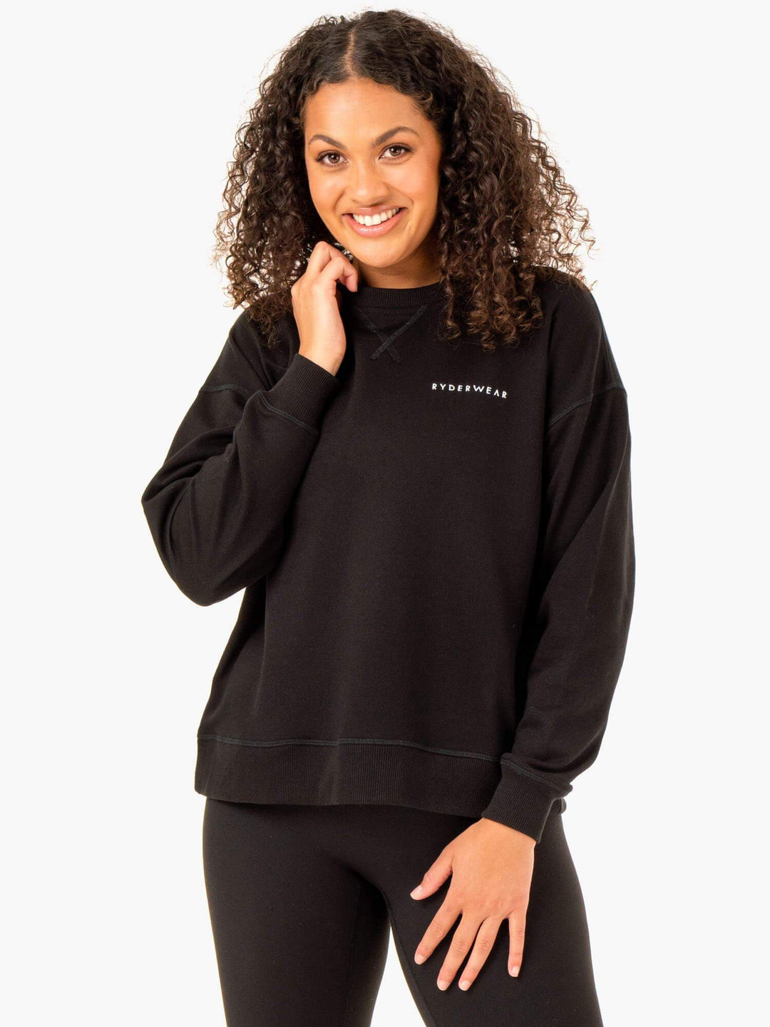 Recover Lightweight Sweater - Black Clothing Ryderwear 