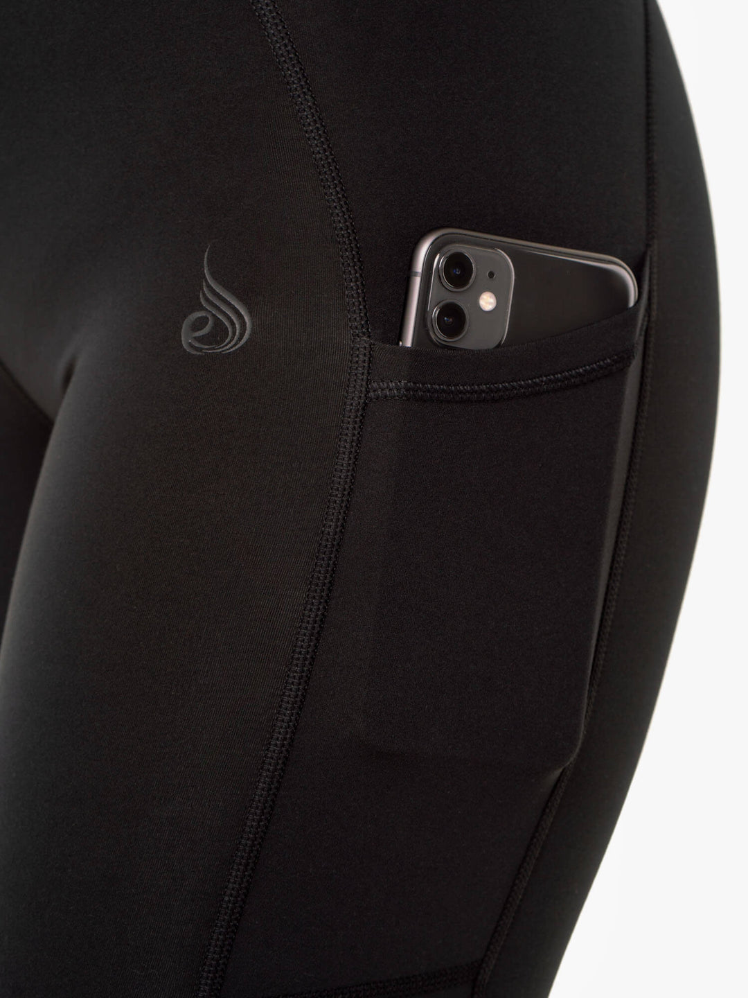 Reset High Waisted Pocket Bike Shorts - Black Clothing Ryderwear 
