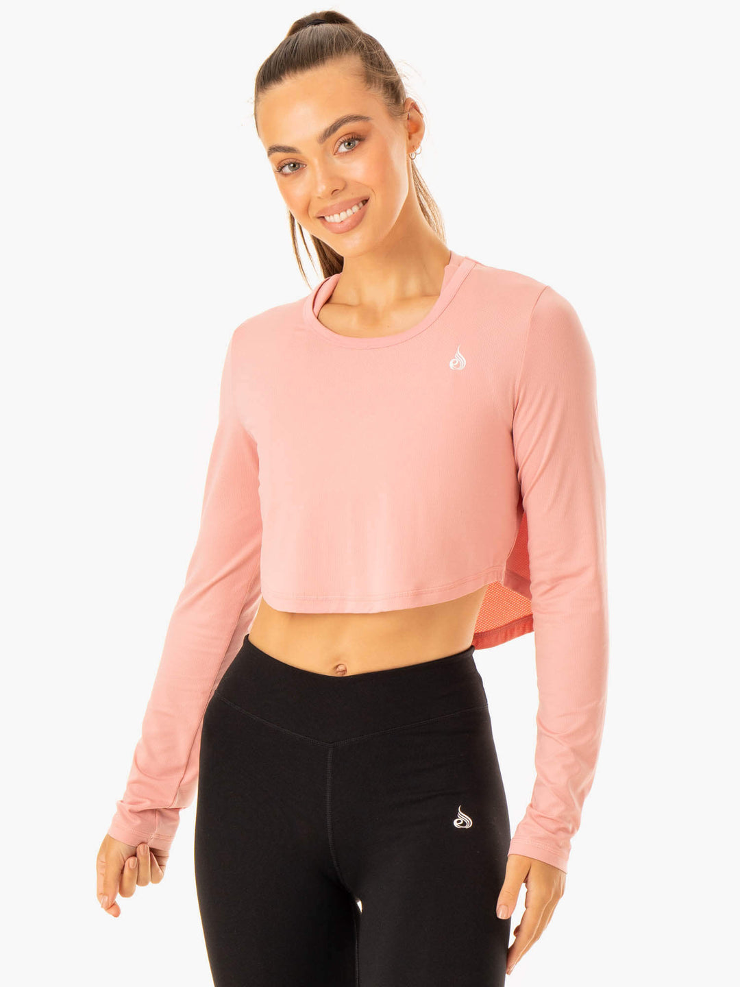 Revival Long Sleeve Mesh T-Shirt - Pink Clothing Ryderwear 