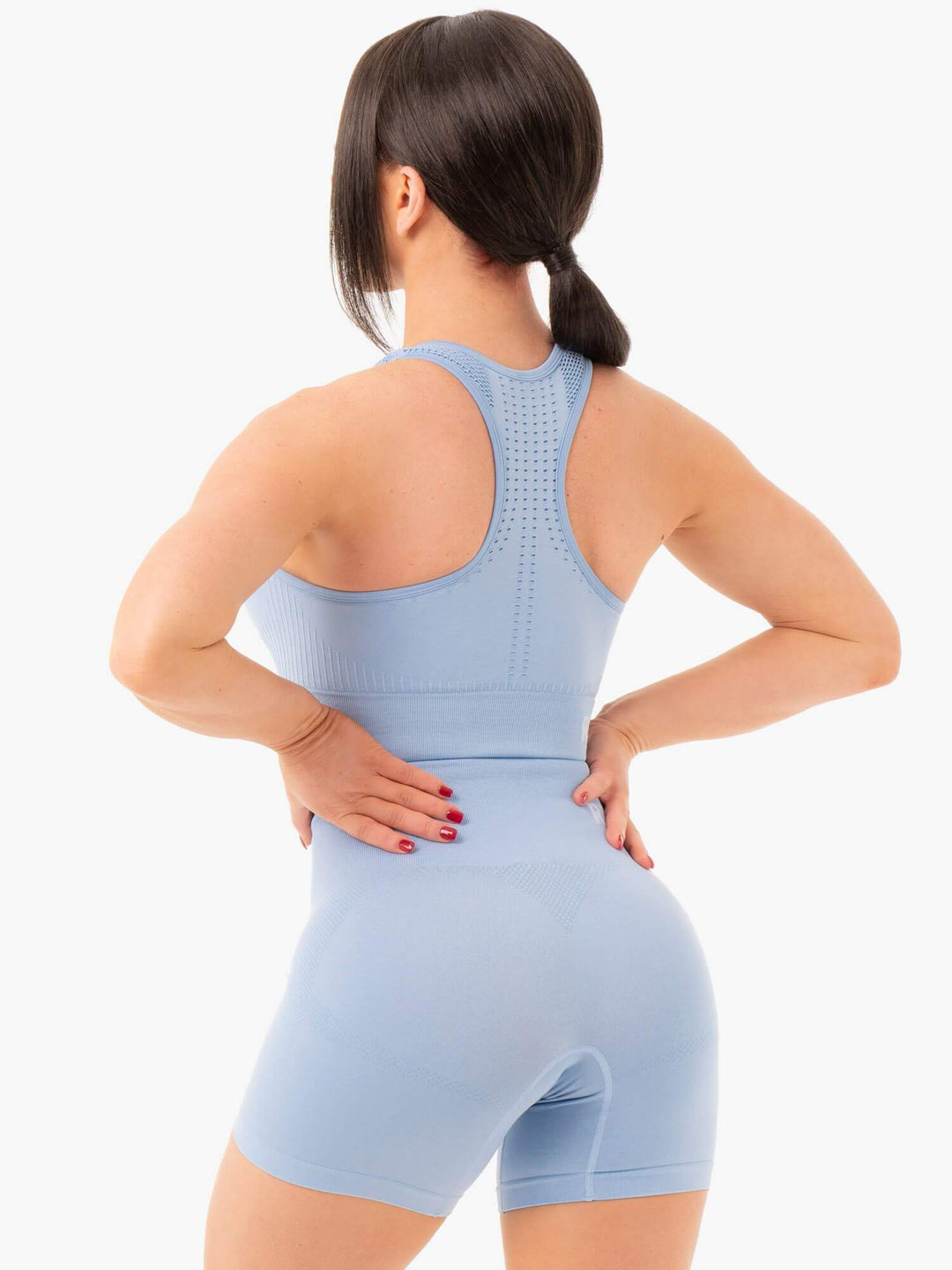 Seamless Staples Sports Bra - Denim Blue Marl Clothing Ryderwear