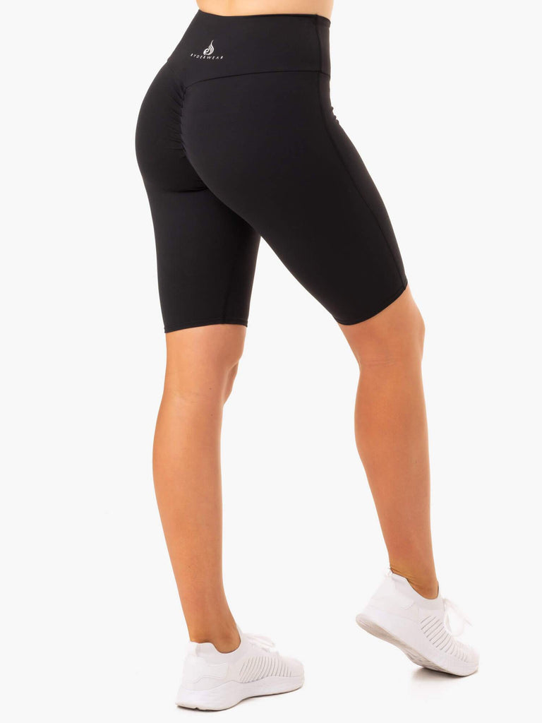 Staples Scrunch Bum Bike Shorts - Black - Ryderwear