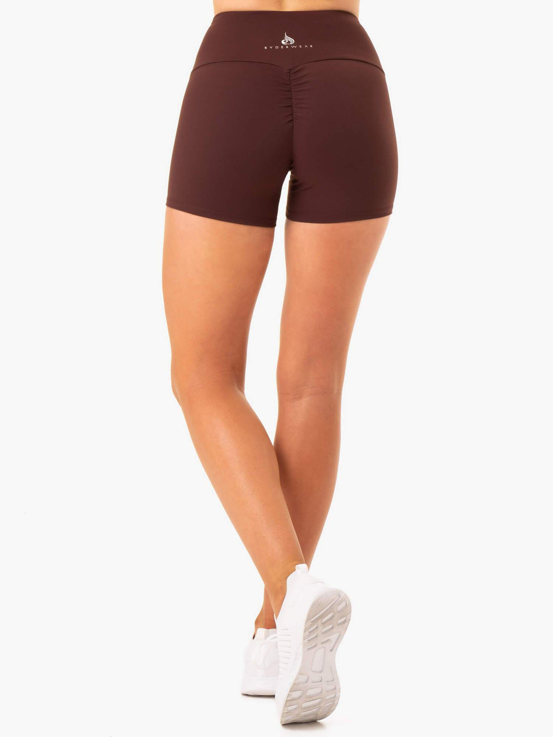 Staples Scrunch Bum Booty Shorts - Chocolate Clothing Ryderwear 