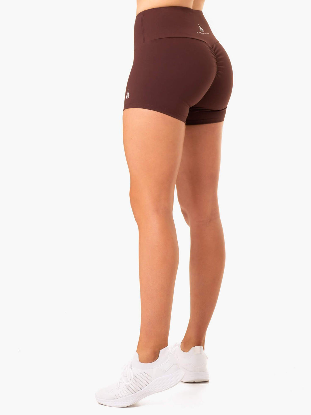 Staples Scrunch Bum Booty Shorts - Chocolate Clothing Ryderwear 