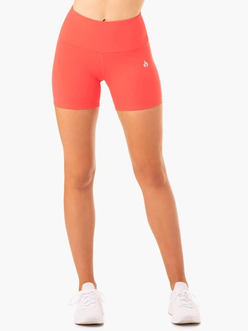 Staples Scrunch Bum Mid Length Shorts Coral