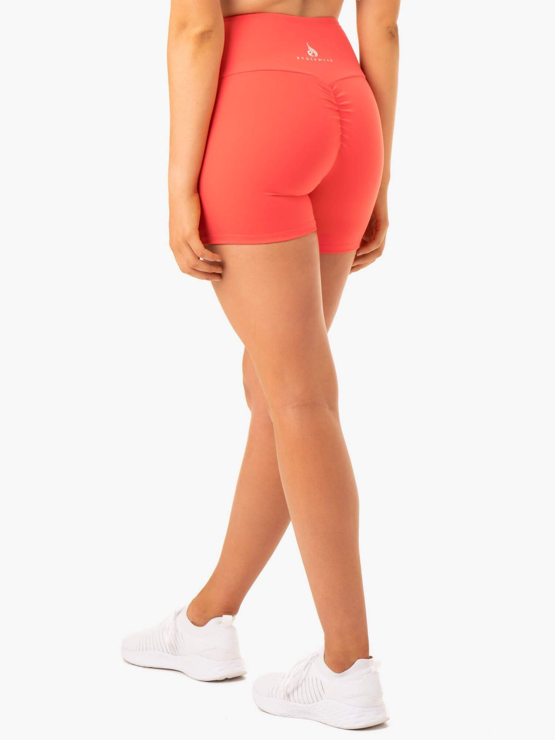 Staples Scrunch Bum Mid Length Shorts - Coral Clothing Ryderwear 