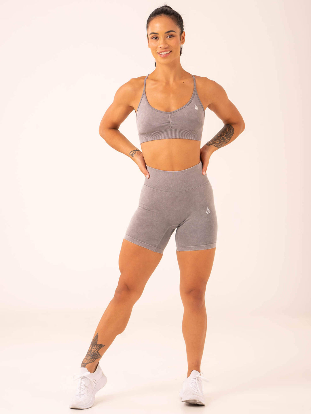 Stonewash Scrunch Seamless Shorts - Grey Stonewash Clothing Ryderwear