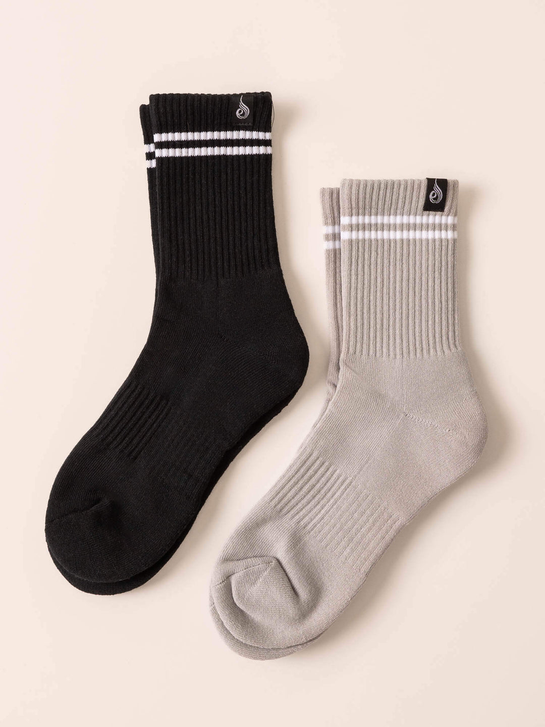 Stripe Crew Socks - Black/Grey Accessories Ryderwear 