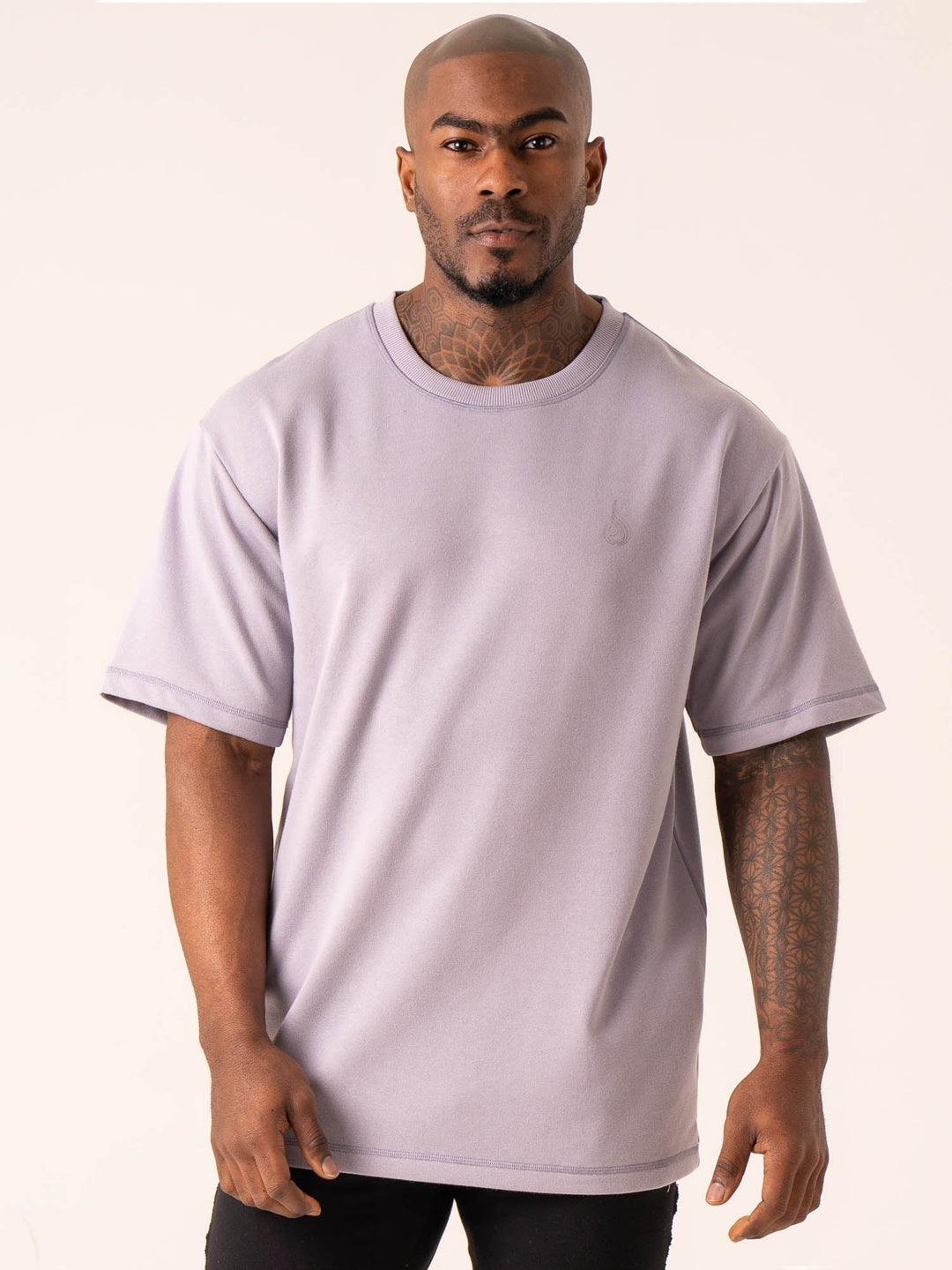 Throwback Oversized Fleece T-Shirt - Lavender Clothing Ryderwear 
