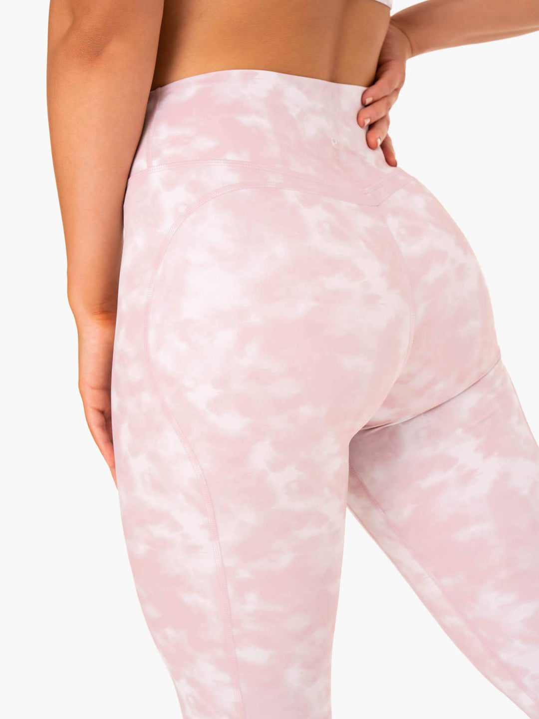 Accent 7/8 Leggings - Mauve Pink Tie Dye Clothing Ryderwear 